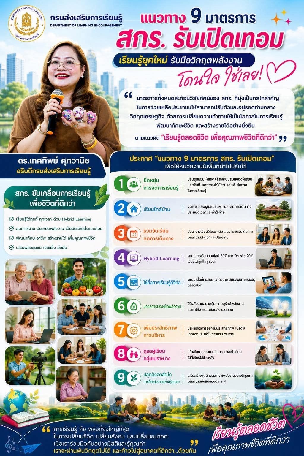 แนวทางการเปิดเทอม  ของ กรมส่งเสริมการเรียนรู้(สกร.) "9 แรกอย่างเบาใจ ก้าวต่อไปเพื่อสิ่งที่ดีกว่า" ❤️???? 